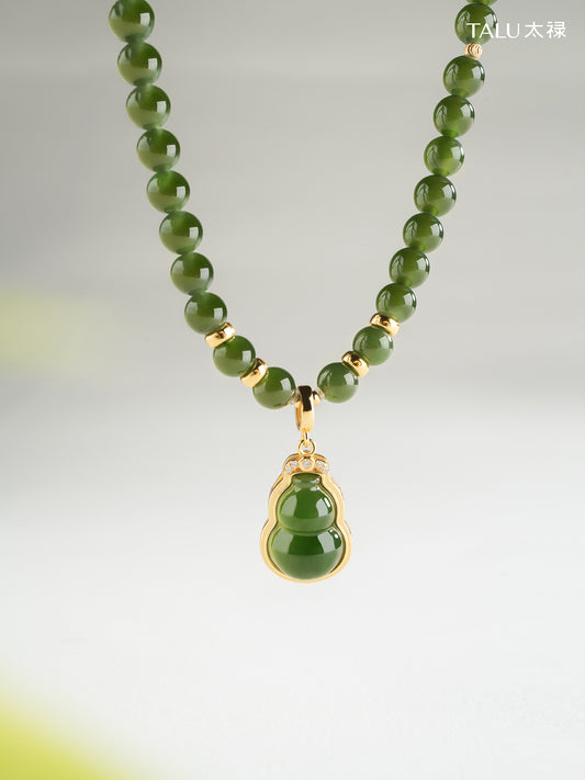 TALU / Full Blessing Gourd / Fortune — Hetian Jasper Necklace