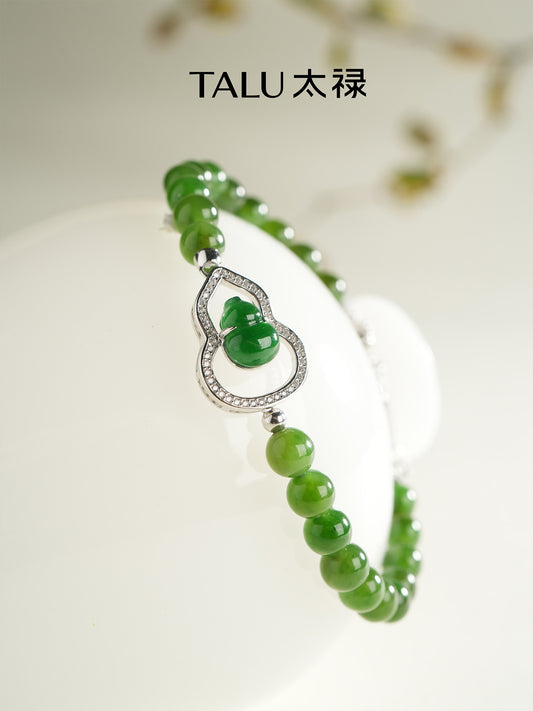 TALU / Fu Lu Gourd / Fortune — Hetian Jade & Jadeite Bracelet