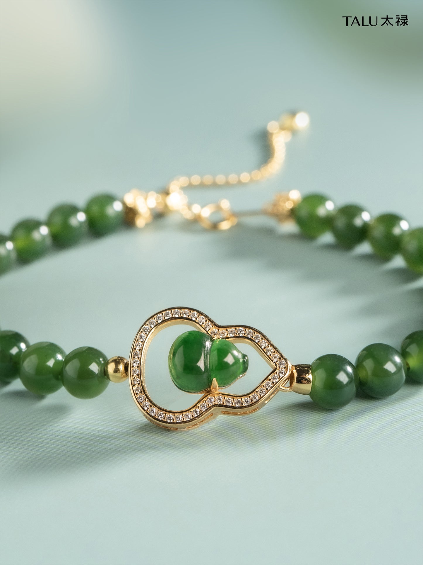 TALU / Fu Lu Gourd / Fortune — Hetian Jade & Jadeite Bracelet