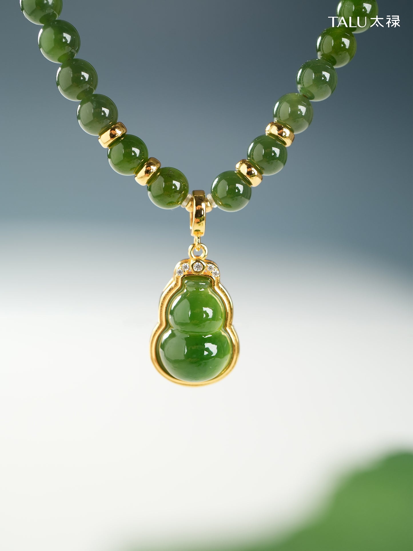 TALU / Full Blessing Gourd / Fortune — Hetian Jasper Necklace