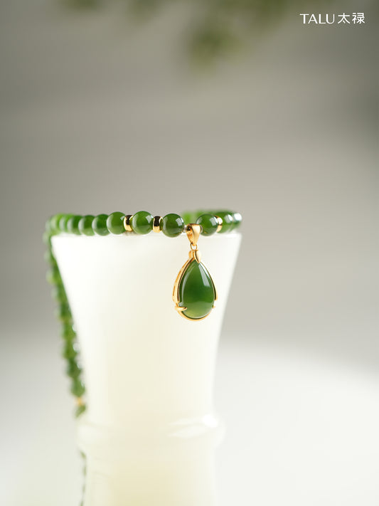 TALU / Ruoshui / Gratitude — Hetian Jasper Teardrop Necklace