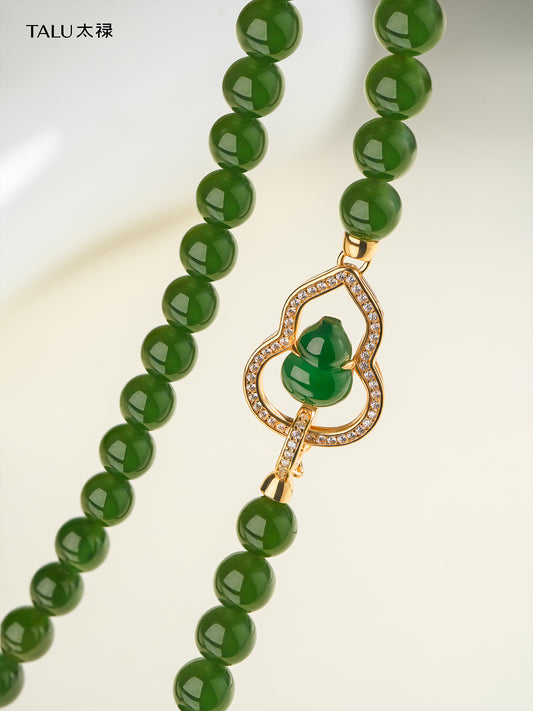 TALU / Fu Lu Gourd / Grace — Hetian Jade & Jadeite Necklace