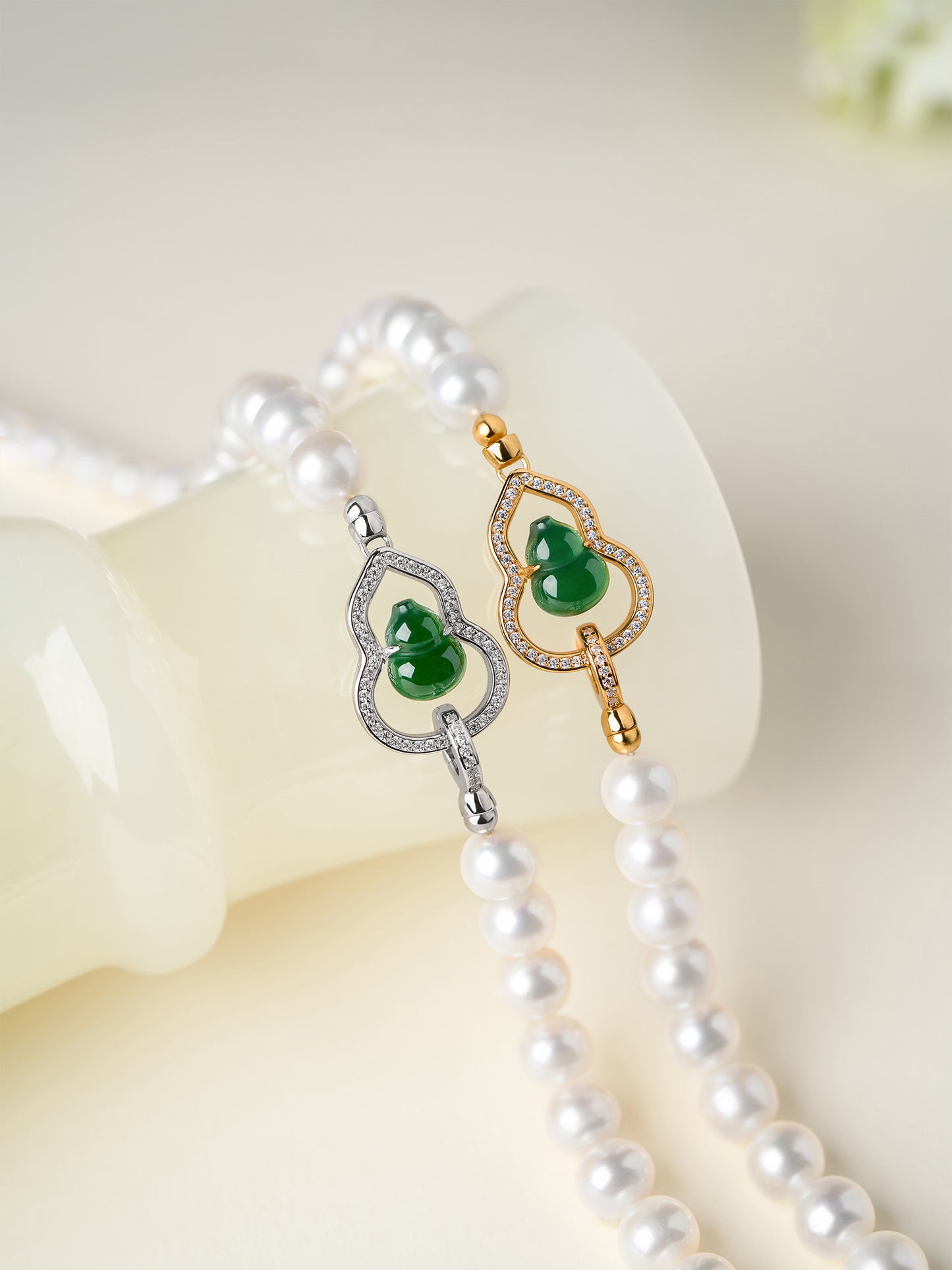 TALU / Guardian / Grace — Jade & Pearl Necklace
