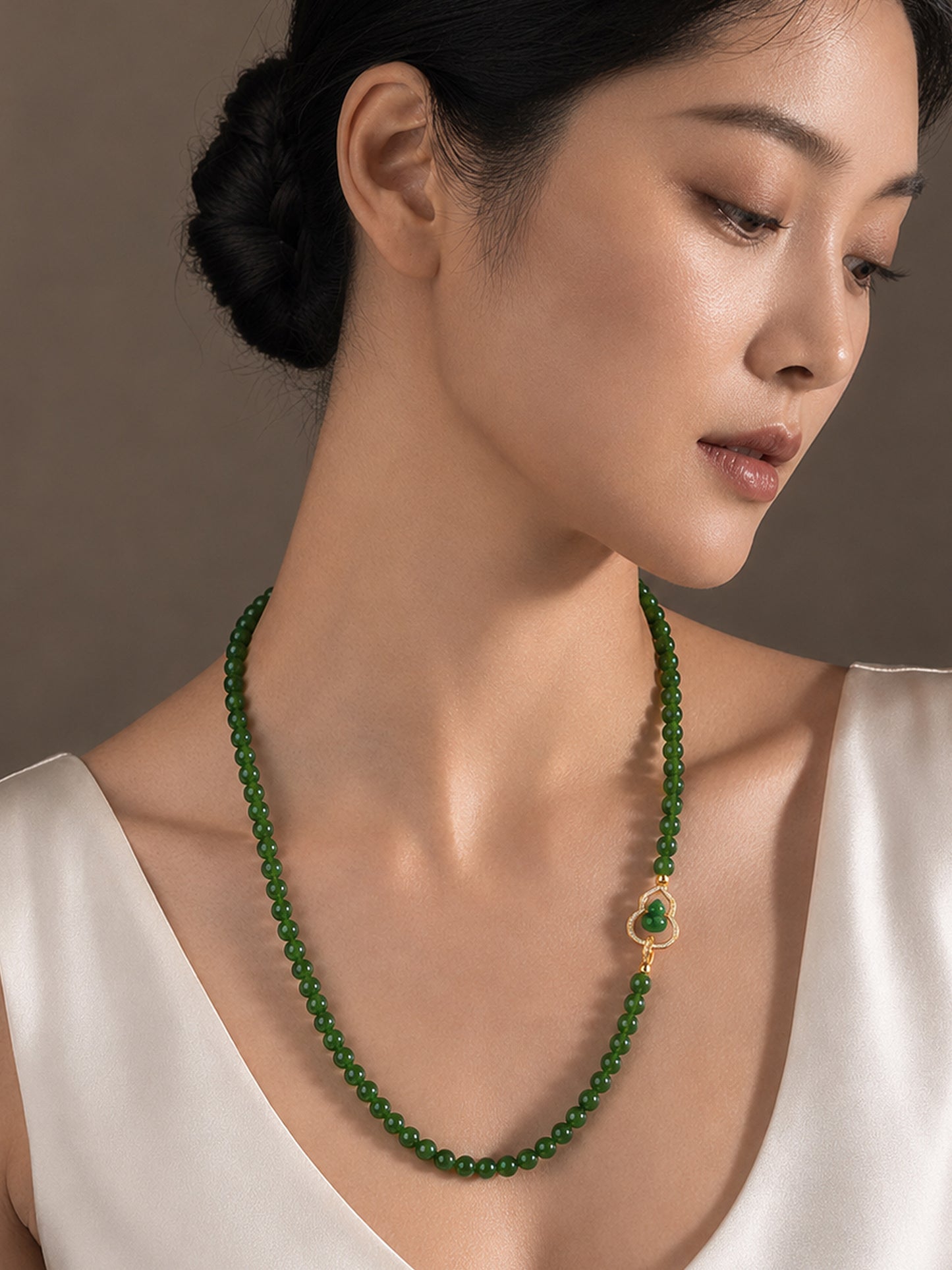 TALU / Fu Lu Gourd / Grace — Hetian Jade & Jadeite Necklace