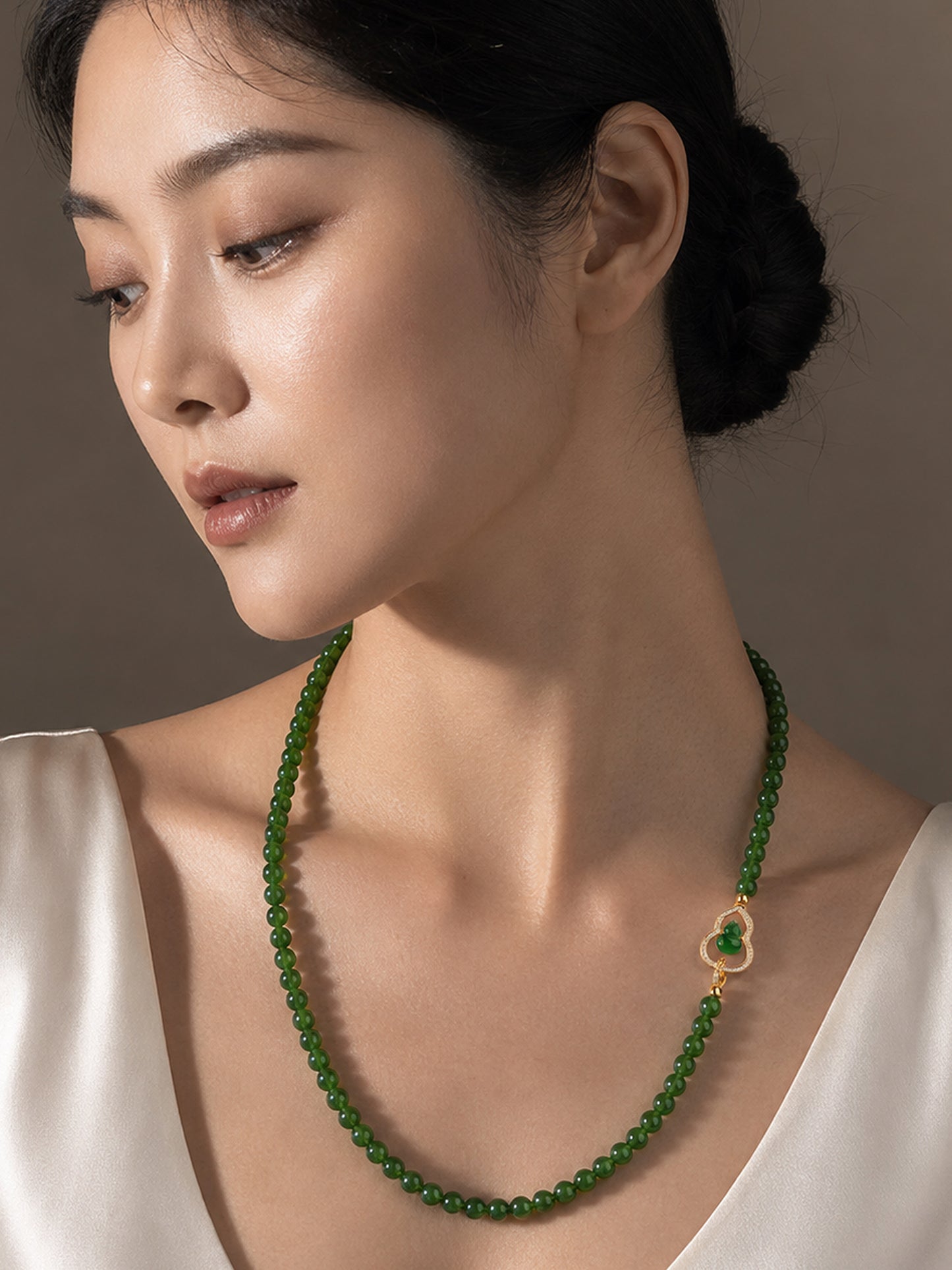 TALU / Fu Lu Gourd / Grace — Hetian Jade & Jadeite Necklace