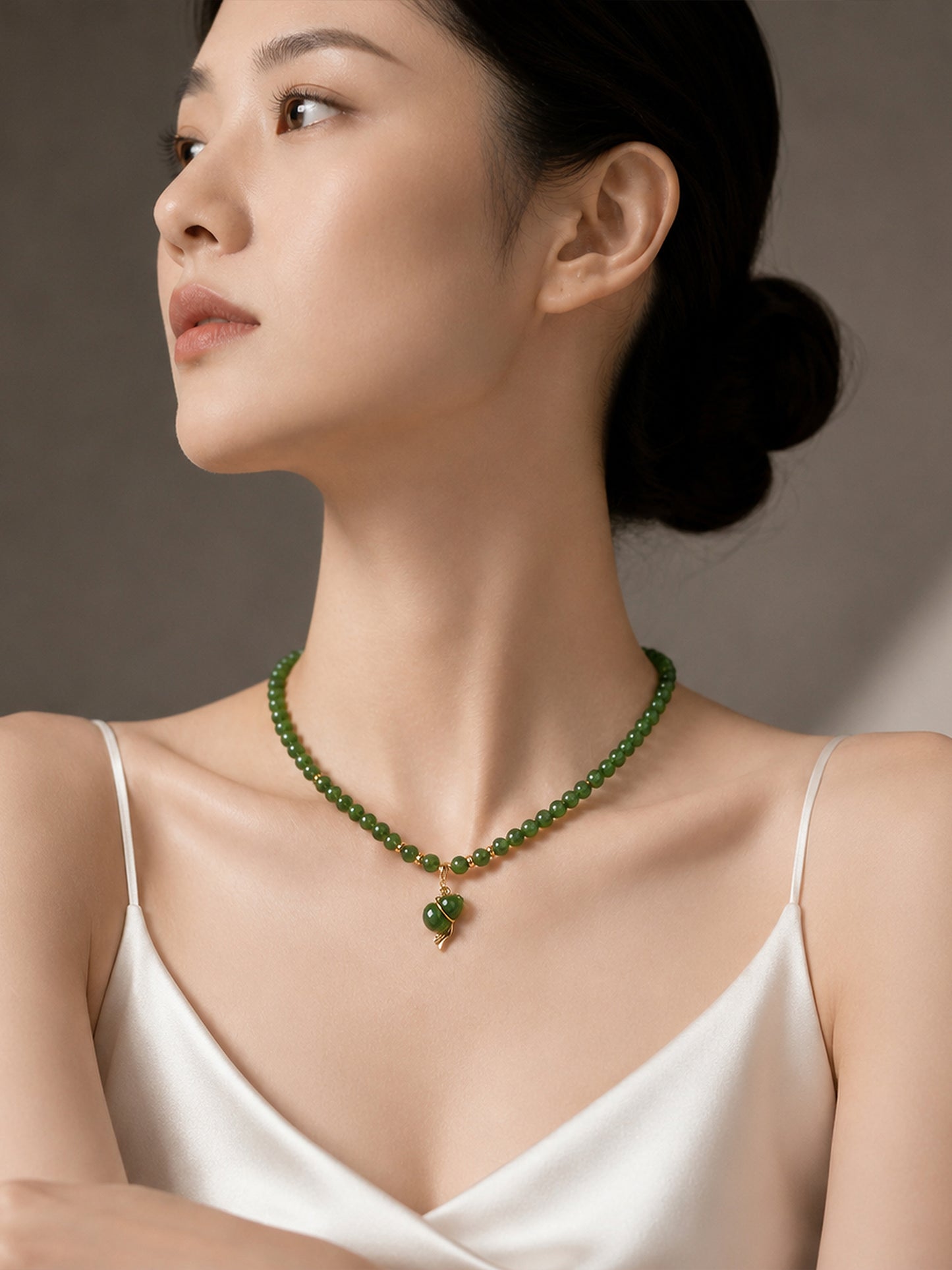 TALU / Fu Lu Ruyi / Longevity — Hetian Jasper Gourd Necklace