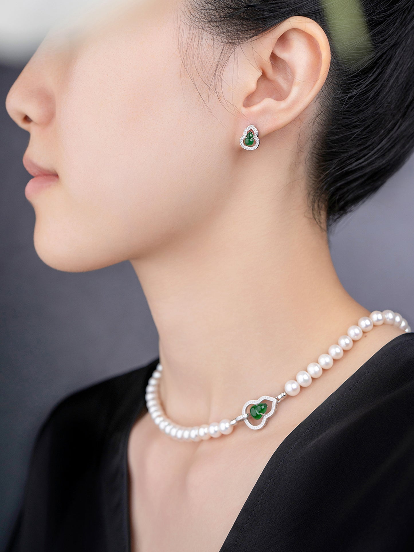 TALU / Guardian / Grace — Jade & Pearl Necklace