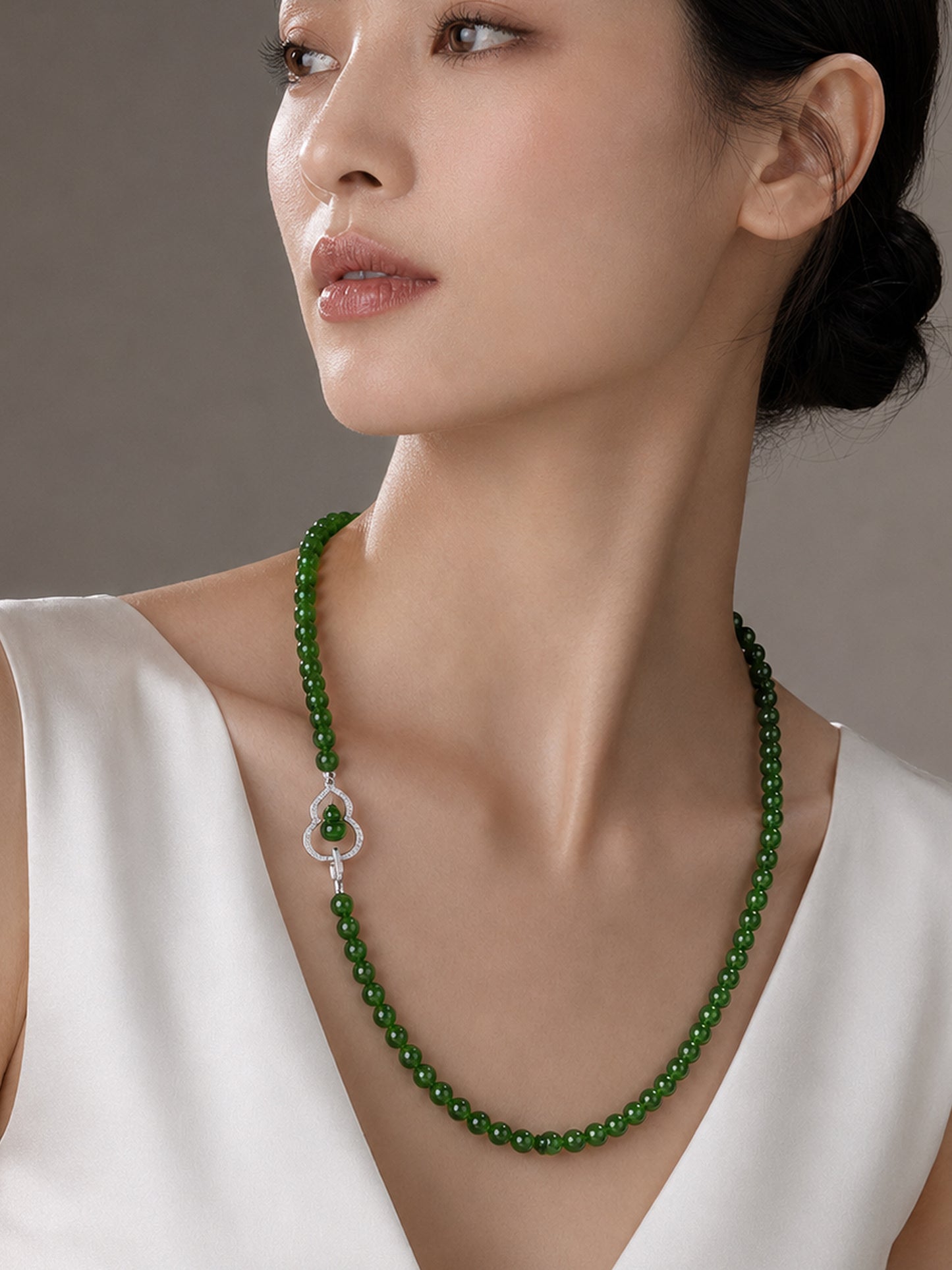 TALU / Fu Lu Gourd / Grace — Hetian Jade & Jadeite Necklace